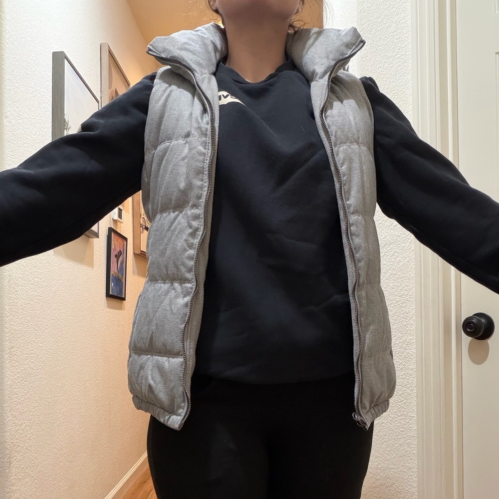 Old Navy Light Grey Puffer Vest
